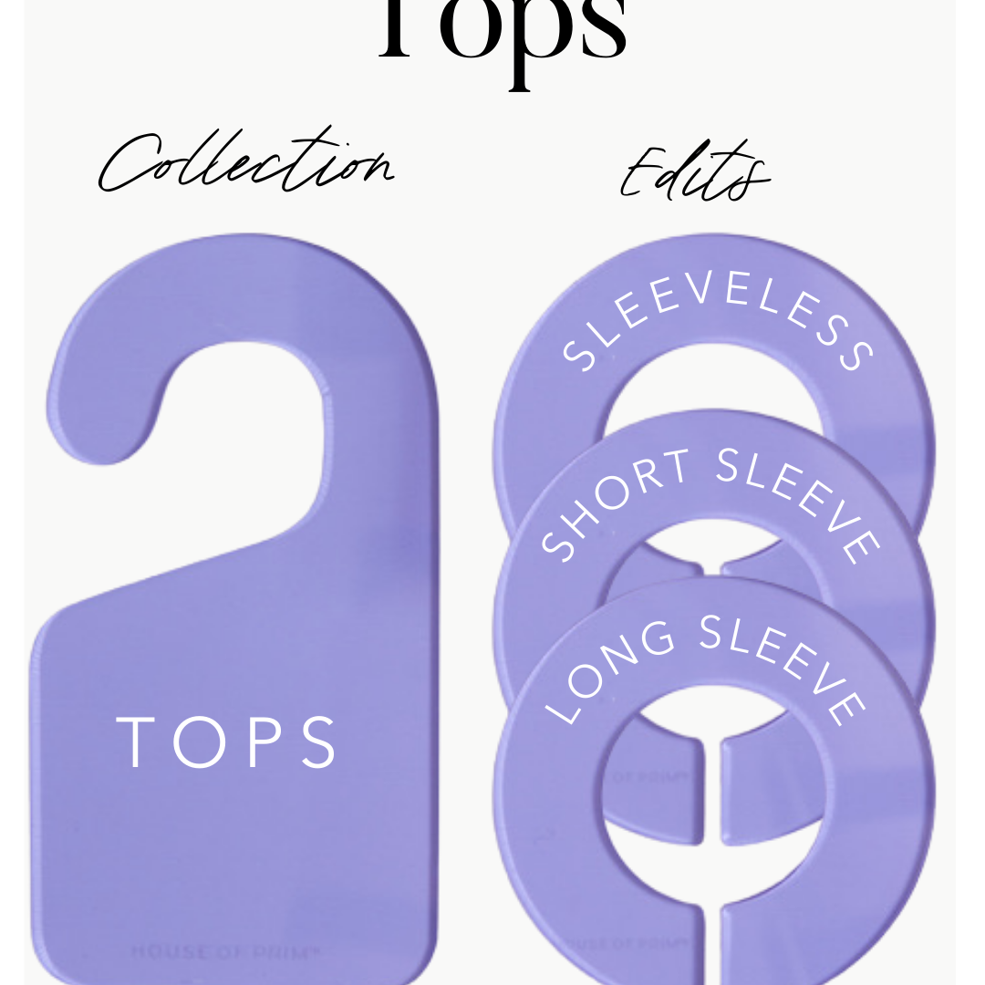 The Core Collection Labels + Rod Dividers | Clear Acrylic & WHITE Font