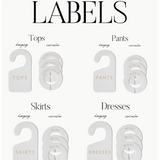 The Core Collection Labels + Rod Dividers | Clear Acrylic & Gold Font