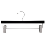 Wood Skirt Hanger |  Black with Silver Hardware
