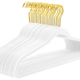 White Velvet Hangers with Gold Hardware | PACK OF 30