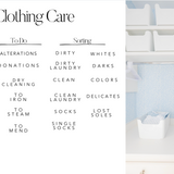 Sorting & Clothing Care | LAUNDRY BIN CLIPS + LABELS