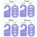 The Core Collection Labels + Rod Dividers | Clear Acrylic & WHITE Font